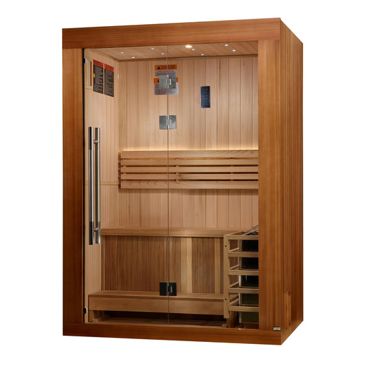 Golden Designs Sundsvall Edition Traditional Indoor 2 Person Red Cedar Sauna GDI-7289-02